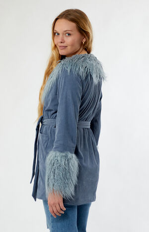 Corduroy Fur Trim Coat image number 4