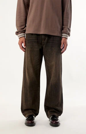 Dylan Baggy Jeans Star Embroidered Brown image number 1