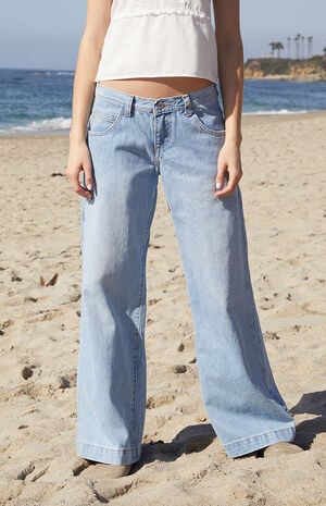 Light Indigo Gracie Low Rise Baggy Carpenter Jeans image number 2