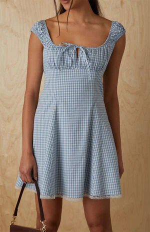 Plaid Tie Front Mini Dress image number 2