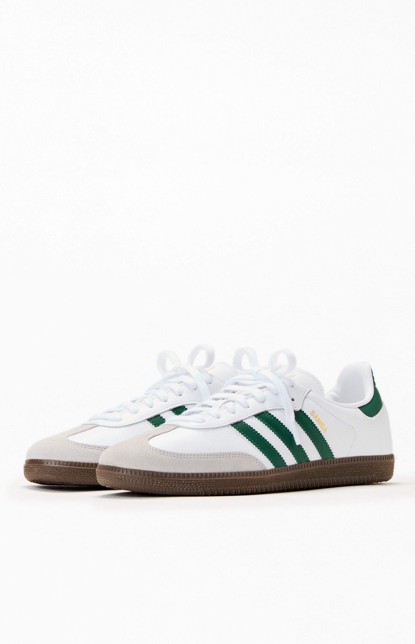 adidas White & Green Samba OG Shoes