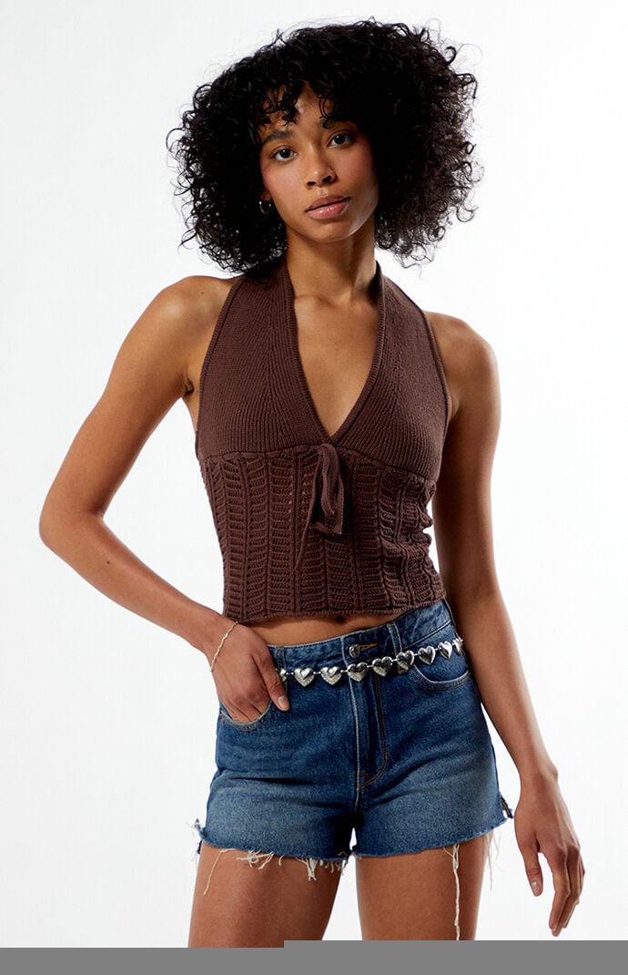 TODAYFUL - ののちゃん　willfully  roundneckhandknit Your Favorite Kelli Knit Halter Top | PacSun