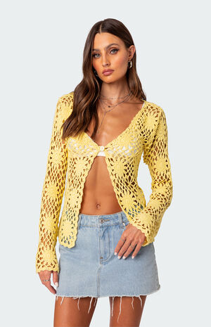 Sunflower Crochet Cardigan image number 5