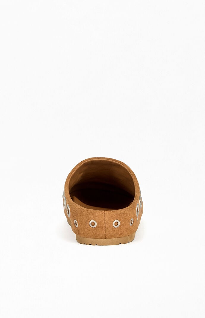 AZALEA WANG Women's Marsha Tan Embellished Flat Mules