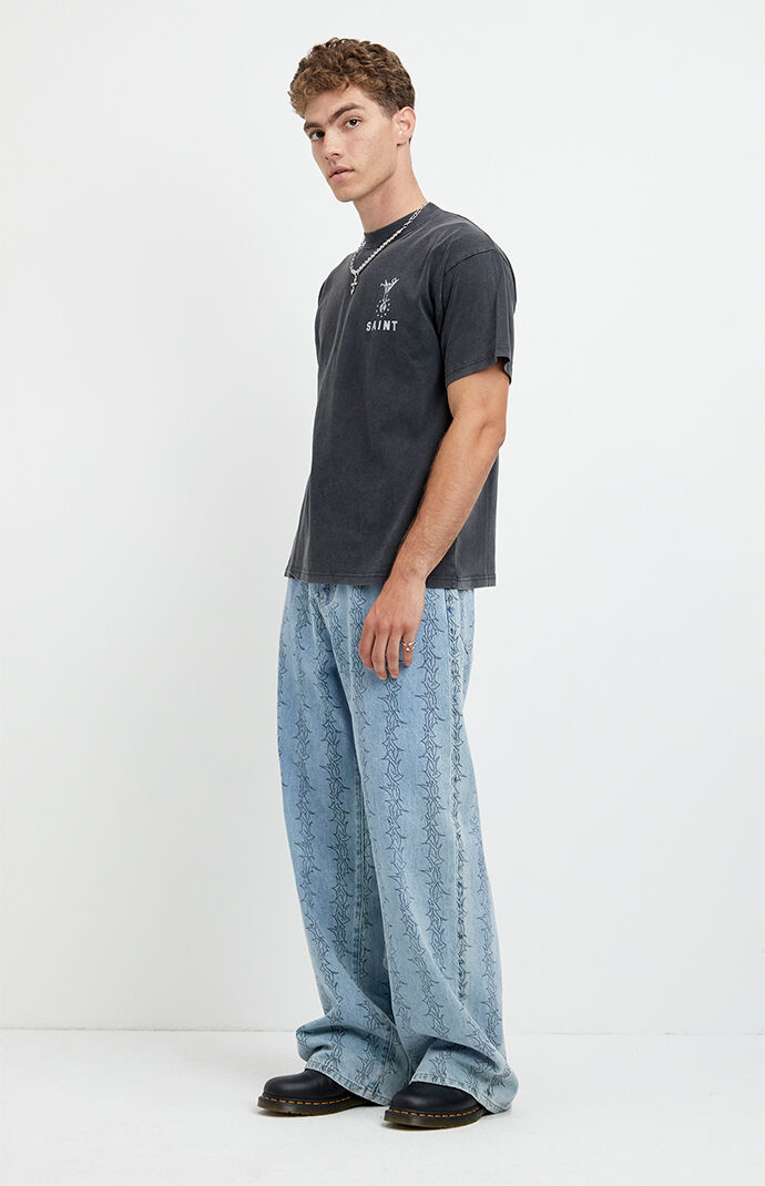 Pacsun Blake Extreme Baggy Jeans Graphic Light Blue | Pacsun