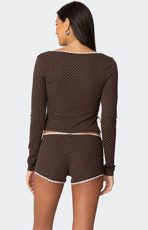 Juliana Polka Dot Ribbed Top image number 5
