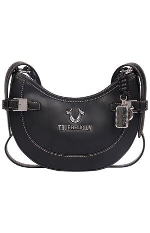 Black Blake Smooth Belted Hobo Bag image number 1