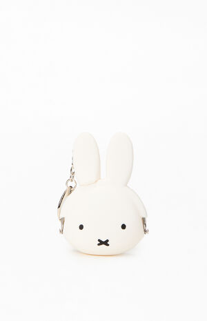 White Pochi Baby Coin Purse Keychain image number 3