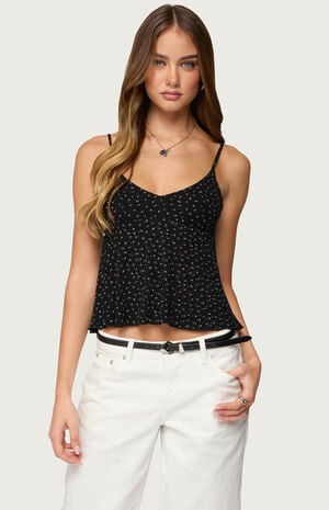 Kelli Floral Babydoll Tank Top image number 1