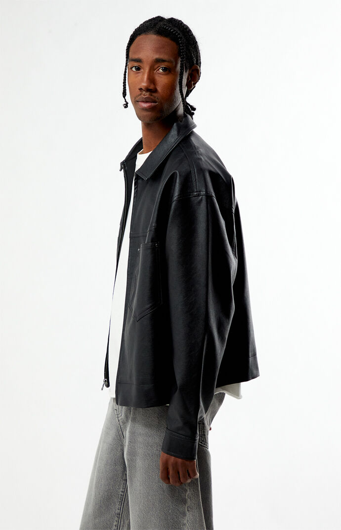 Pacsun Black Faux Leather Billie Gas Jacket | PacSun