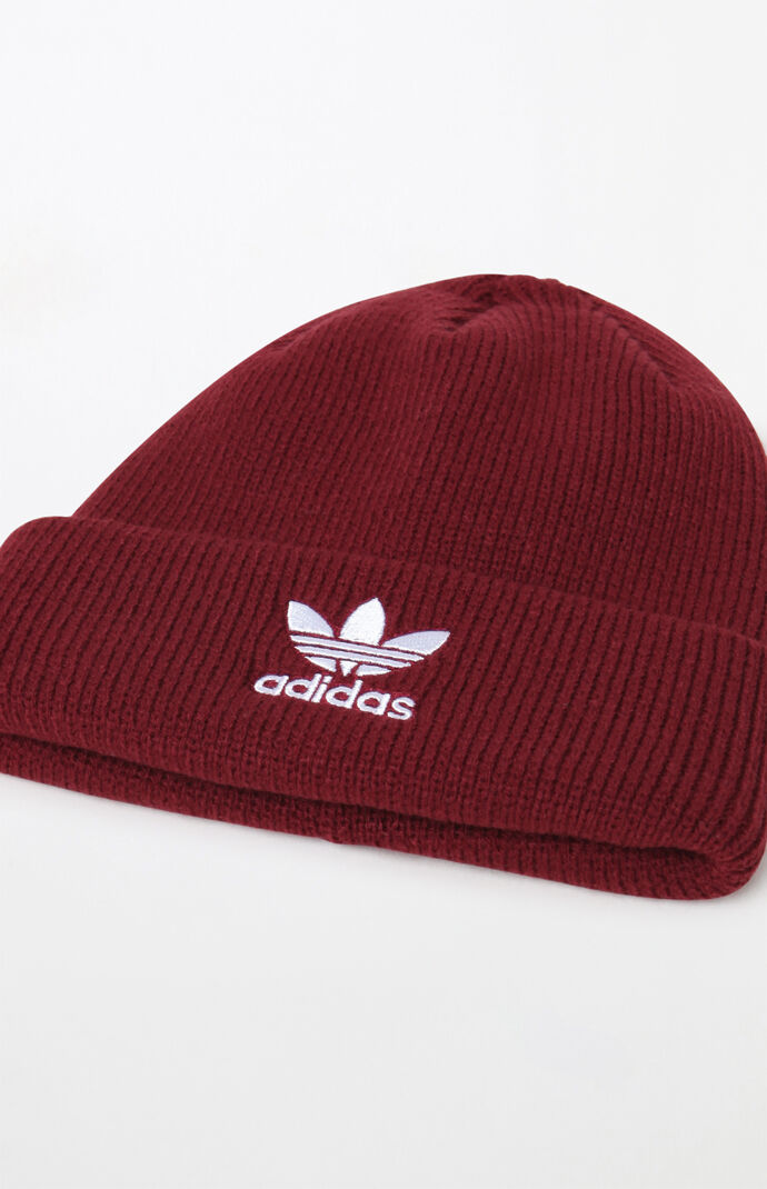 adidas burgundy beanie