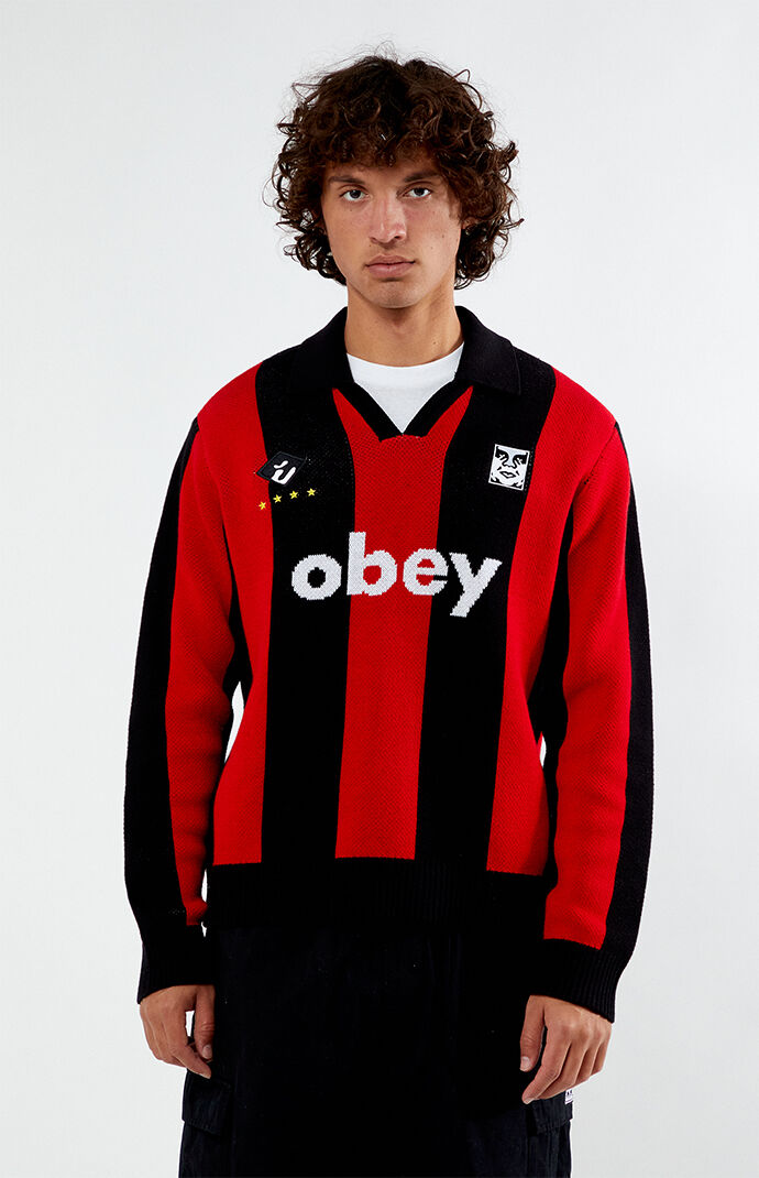 Nem様 obey Soccer Jersey Sweater オベイ Obey Soccer Jersey Sweater | PacSun