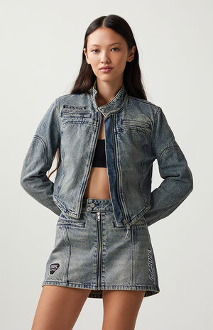 x PacSun Zip Denim Mini Skirt image number 3