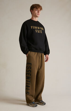 Olive Fleece Relaxed Sweatpants image number 2