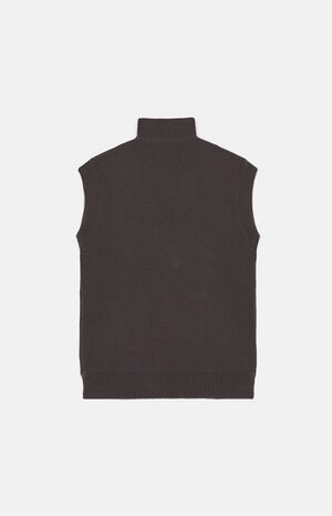 Women's Off Black Mock Neck Vest image number 1