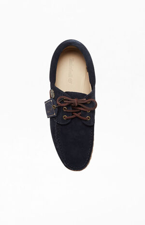 Navy Suede 3-Eye Classic Lug Boat Shoes image number 5