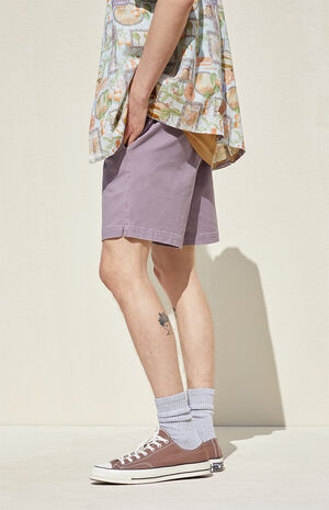 Purple Twill Volley Shorts image number 4