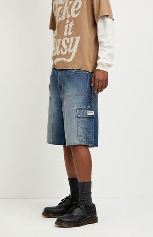 Parker Baggy Jean Shorts Cargo Carpenter Medium Blue image number 3