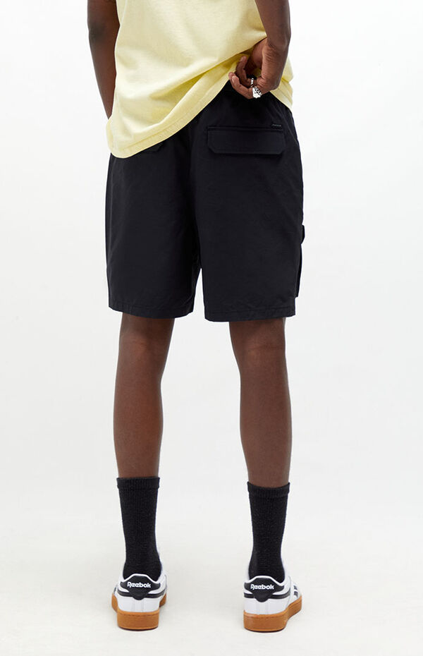 Black Cargo Nylon Shorts