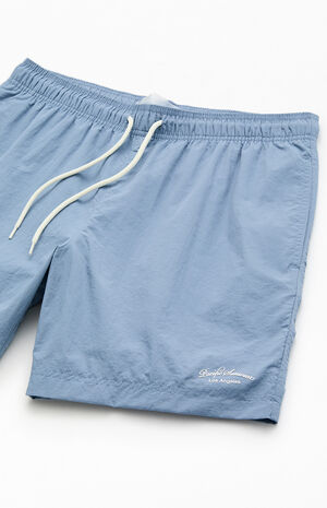 Blue Collegiate Solid 6.5" Swim Trunks image number 4