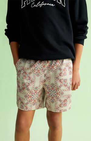 Printed Mesh Volley Shorts image number 2