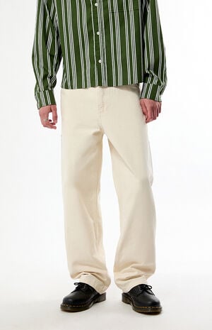 Cream 568 Loose Straight Carpenter Pants image number 4