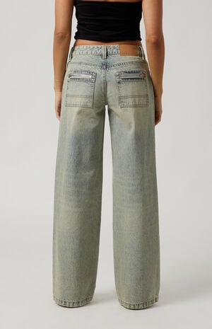 Casey Low Rise Baggy Jeans Acid Wash Tinted image number 4