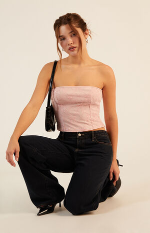 Bow Sequin Tube Top image number 5