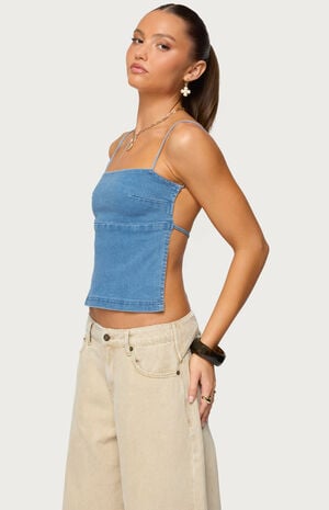 Conley Backless Denim Top image number 2