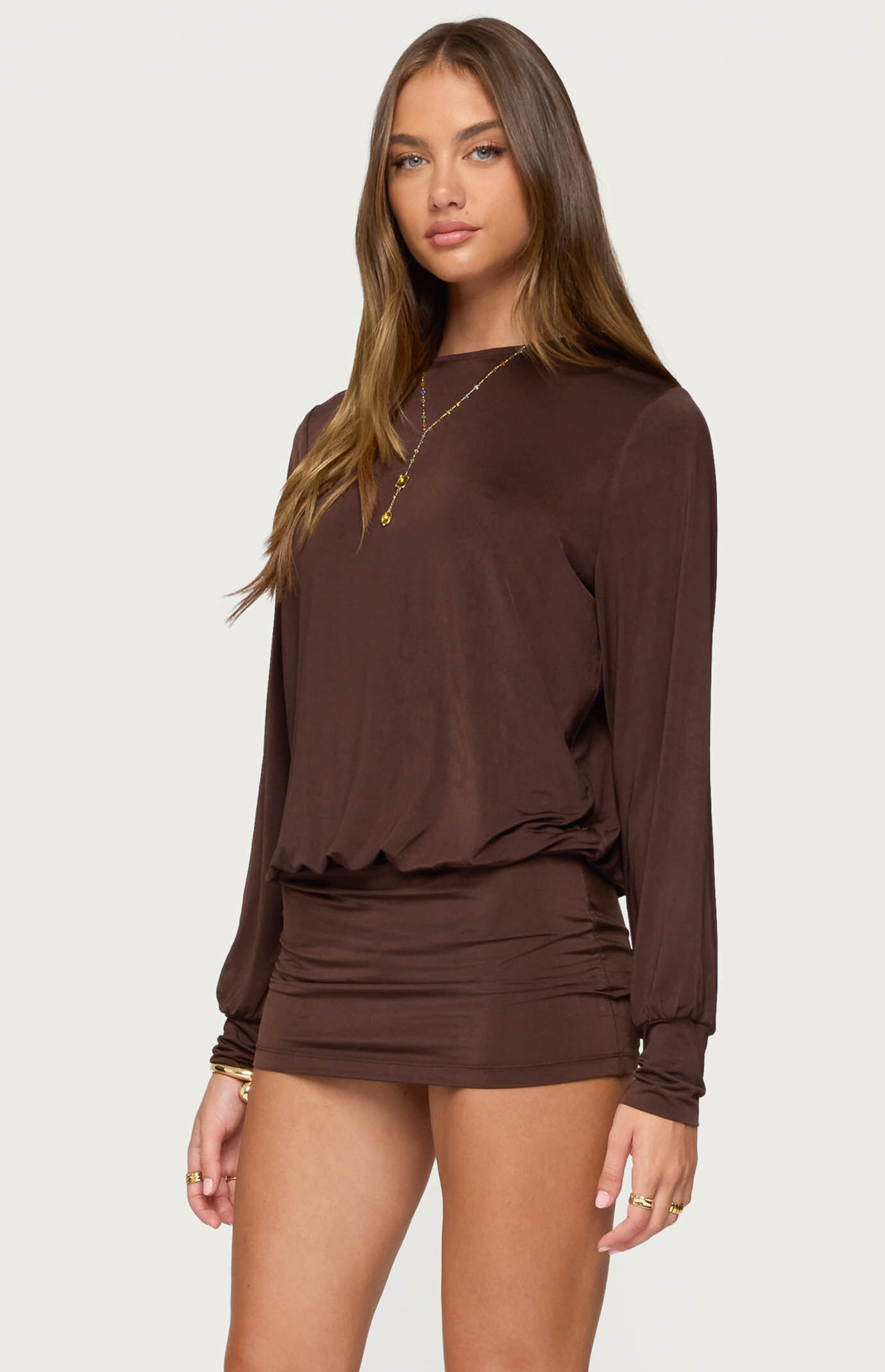 Edikted Guilia Backless Long Sleeve Romper