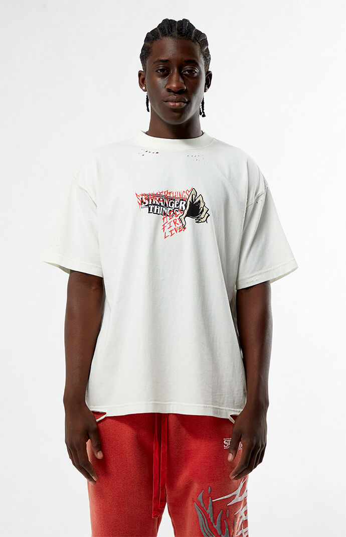 Netflix x Stranger Things Invite Hellfire Club Ripped T-Shirt | Pacsun