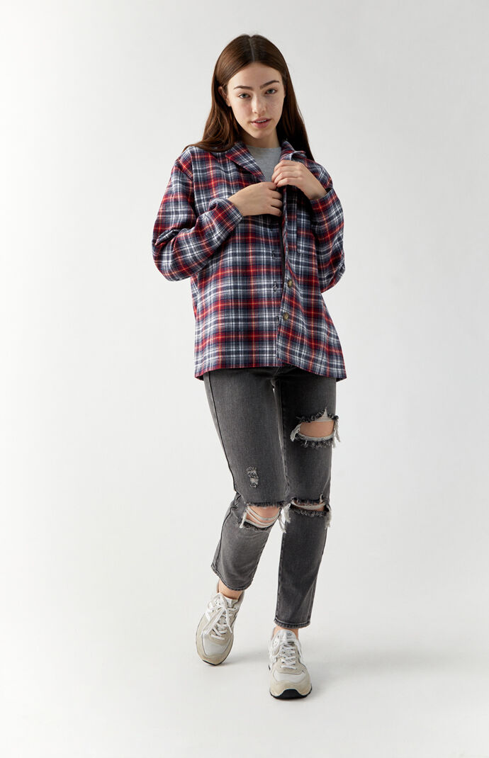 Long Sleeve Boyfriend Flannel Shirt