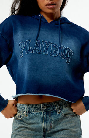 By PacSun Frayed Applique Cropped Hoodie image number 2