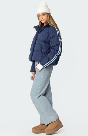 Sherry Side Striped Puffer Jacket image number 4