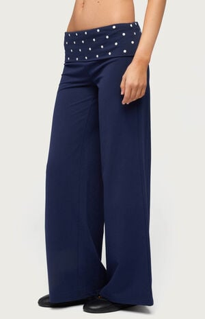 Petite Reeva Polka Dot Foldover Pants image number 2