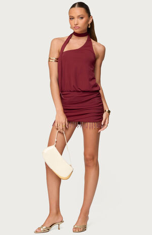 Danit One Shoulder Fringe Mini Dress image number 5