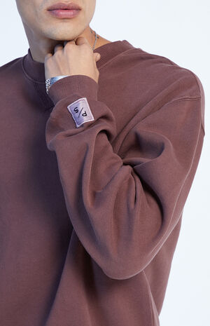 Burgundy Vintage Wash Crew Neck Sweatshirt image number 2