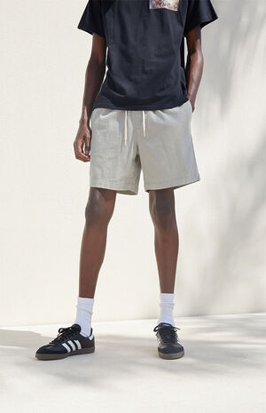 Gray Twill Volley Shorts image number 3