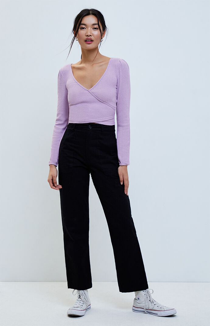 Surplice Long Sleeve Top
