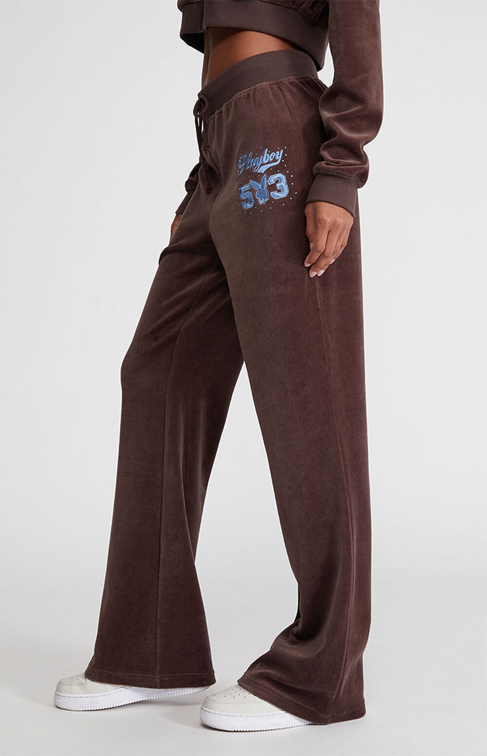 velour flare sweatpants