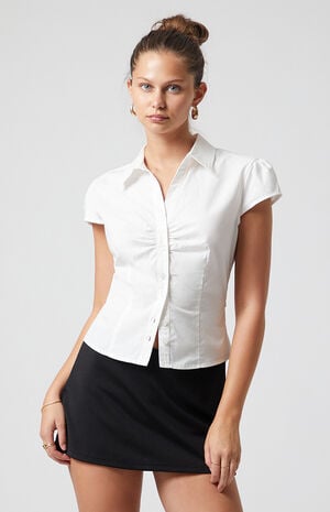 Audrey Button Up Collar Top image number 2