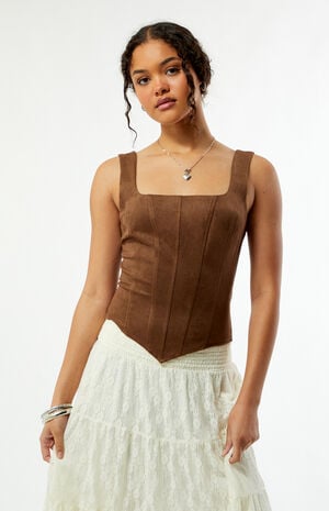 Faux Suede Corset image number 2