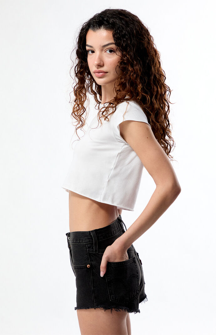 Levi's 501 Black Denim Micro Shorts