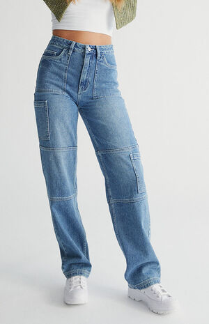 Medium Blue Boyfriend Utility Pants image number 1