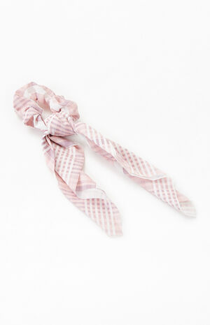 Pink Plaid Flowy Scrunchie image number 1