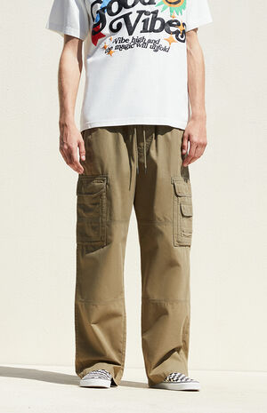 Olive Baggy Cargo Pants image number 1