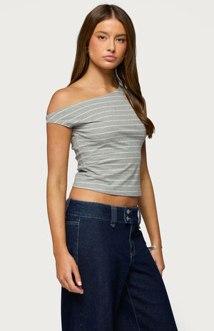 Keryn Striped Asymmetric Top image number 2