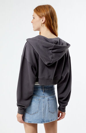 By PacSun Black Stamp Zip Up Hoodie image number 4