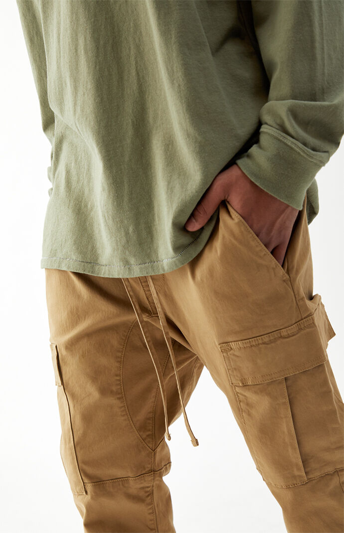 khaki cargo trousers