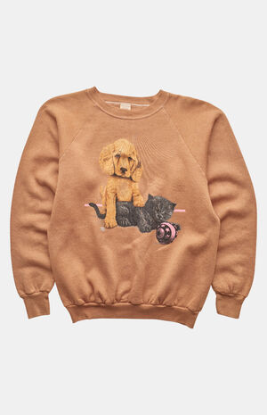 90s Dog and Cat Crew Neck Sweatshirt image number 1